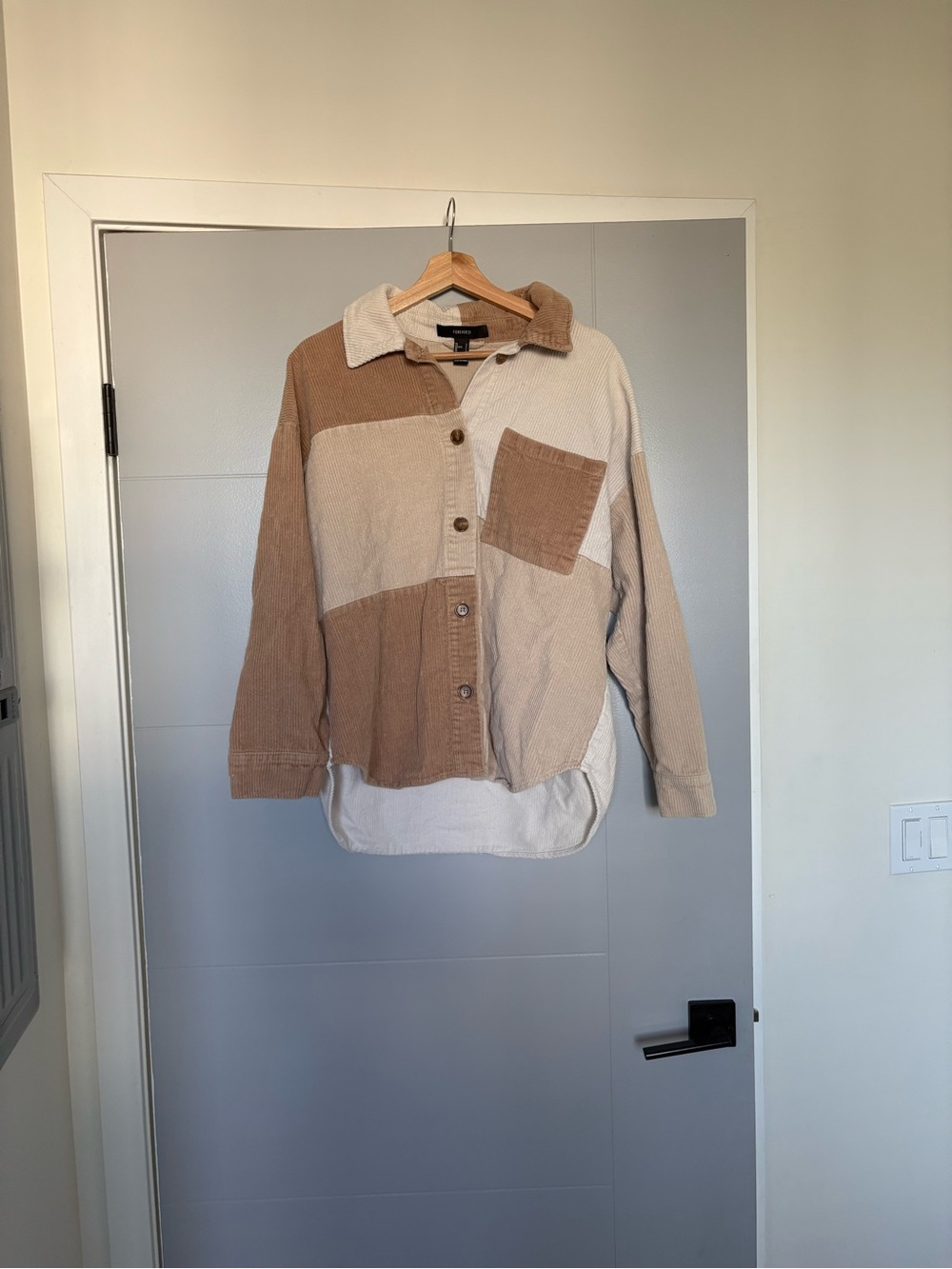 Forever 21 Neutral Colorblock Oversized Shacket